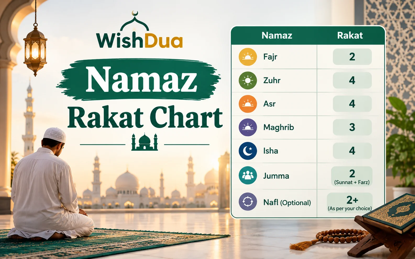 Namaz Rakat Chart